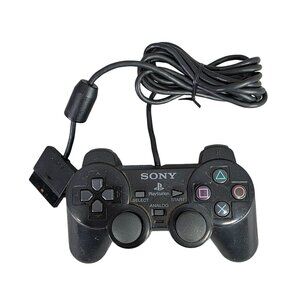 Sony PlayStation 2 DualShock 2 Controller Black Wired Model SCPH-10010